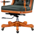 Classic Wooden Leather executive office high back chair wholesale for Sale